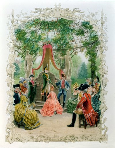Vapaamuurarien vapaamuurarien vihkimisseremonia vuonna 1785, 1890 tekijältä Maurice Leloir