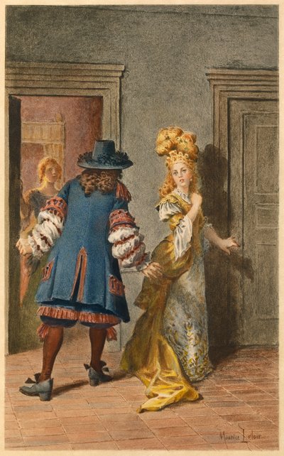 Moliere , Armande ja Madeleine Bejart (kuvitus). tekijältä Maurice Leloir