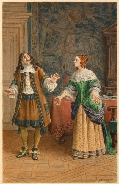 Moliere ja Catherine de Brie (kuvitus) tekijältä Maurice Leloir
