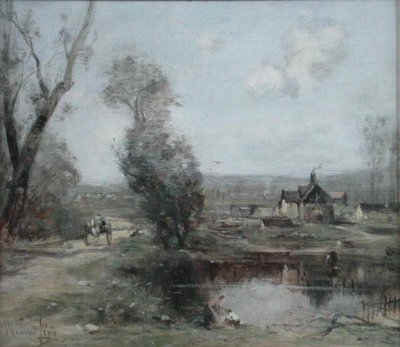 Jälki joen varrella Pohjois-Ranskassa (öljy paneelissa) tekijältä Maurice Levis
