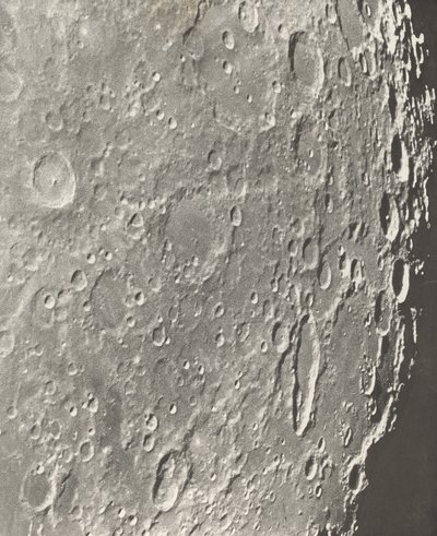Kuun valokuva Blancanus - Tycho - Schiller, 1899 tekijältä Maurice Loewy