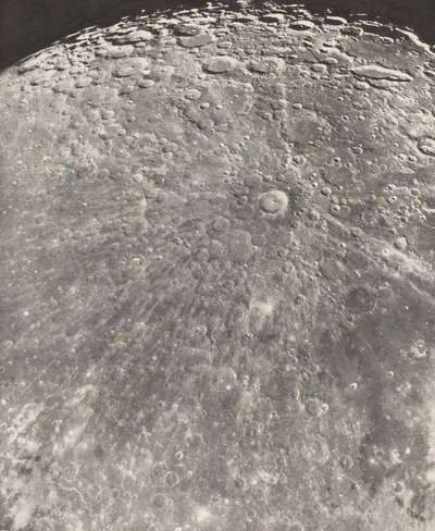 Valokuva Tychon kuun säteilystä - Nouseva vaihe, 1899 tekijältä Maurice Loewy