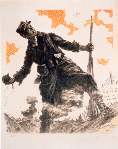 Ranskan ensimmäisen maailmansodan propagandajuliste Day of the Hairy. 25. ja 26. joulukuuta 1915, pub. 1915 tekijältä Maurice Louis Henri Neumont