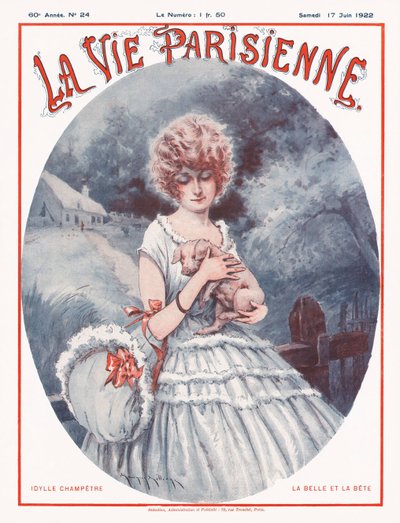 Parisian Life -lehden kansi, 1922 tekijältä Maurice Millière