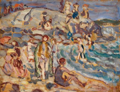 Beach Scene ja Hill tekijältä Maurice Prendergast