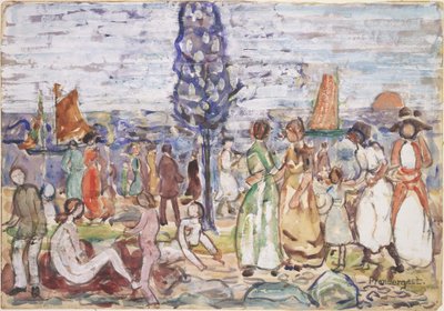 Ranta ja sininen puu tekijältä Maurice Prendergast