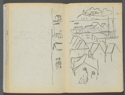 Luonnoskirja - Granite Shore Hotel, Rockport, sivu 174 ja 175: Talot tekijältä Maurice Prendergast