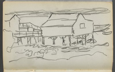 Luonnoslehti, The Dells, nro 127, sivu 014: House on a Dock tekijältä Maurice Prendergast