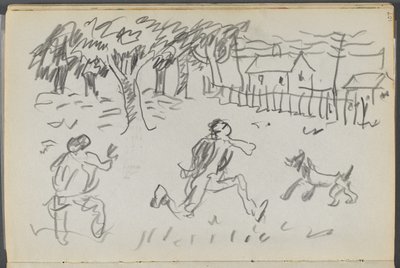 Luonnoslehti, The Dells, nro 127, sivu 107: Koira ja hahmot tekijältä Maurice Prendergast