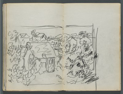 Luonnoslehti, The Dells, nro 127, sivu 154 ja 155: Maisema ja talot tekijältä Maurice Prendergast