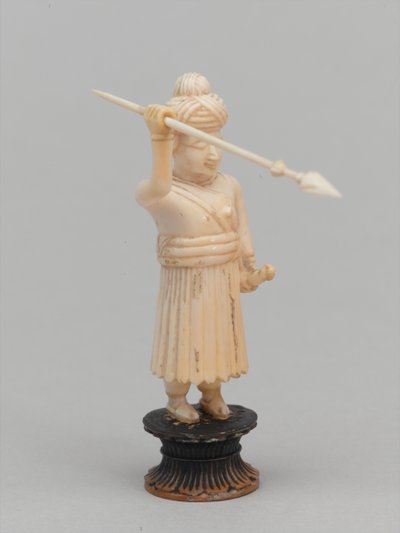 Musta sotilas, shakkinappula, Intia, 1820 noin tekijältä Maurice Quentin de La Tour