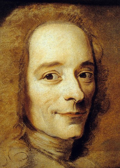 Francois Marie Arouet eli Voltaire (pastelli paperilla) tekijältä Maurice Quentin de La Tour