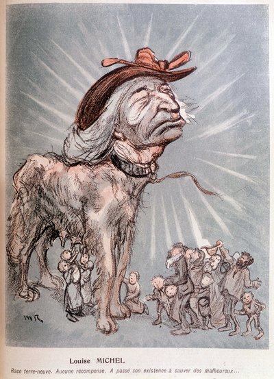 Sarjakuva Louise Michelistä ""-rotuisena newfoundlandin (Newfoundlandin) koirana, ilman palkkiota, käytti olemassaolonsa pelastaen onnettomia. tekijältä Maurice Radiguet