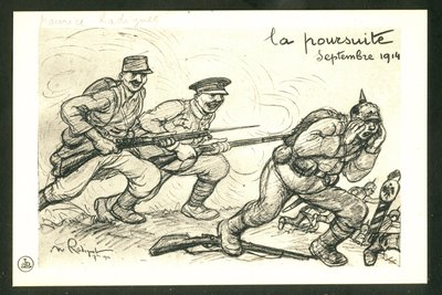 Postikortti, satiirinen mustavalkoinen tekijältä Maurice Radiguet