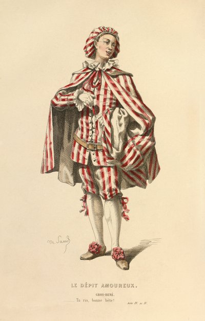 Puku Gros - Renen rooliin, noin 1868 (kaiverrus). tekijältä Maurice Sand