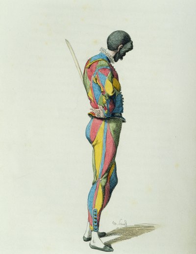 Harlequin vuonna 1858, kirjoittanut Maurice Sand (1823-1889) tekijältä Maurice Sand