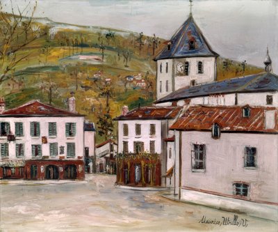 kirkon aukio tekijältä Maurice Utrillo