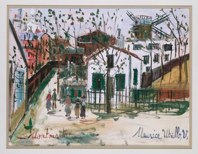 Montmartre (guassi paperille) tekijältä Maurice Utrillo
