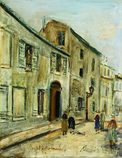 Rue Corot a Montmartre, n. 1930 (öljylevy) tekijältä Maurice Utrillo