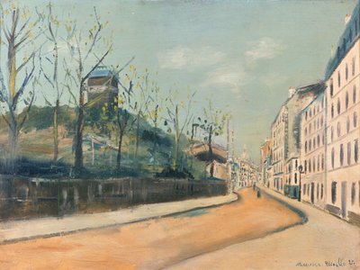 Rue Lepic, Montmartre, Moulin de la Galette ja Sacre Coeur tekijältä Maurice Utrillo