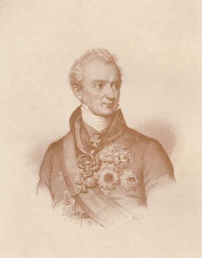 Prinssi Clemens Wenzel Nepomuk Lothar Von Metternich-Winneburg, c1830, 1896 tekijältä Maurin
