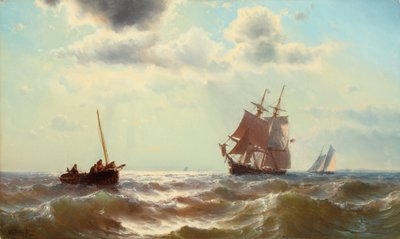 Kesävalo merellä 1864 (Öljy kankaalle) tekijältä Mauritz Frederik Hendrik De Haas