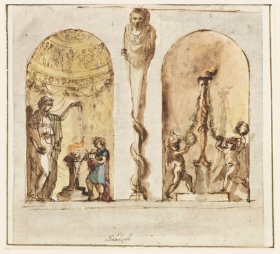 Piirustus, maalatut seinäkoristeet, 1800-1830 tekijältä Mauro Gandolfi