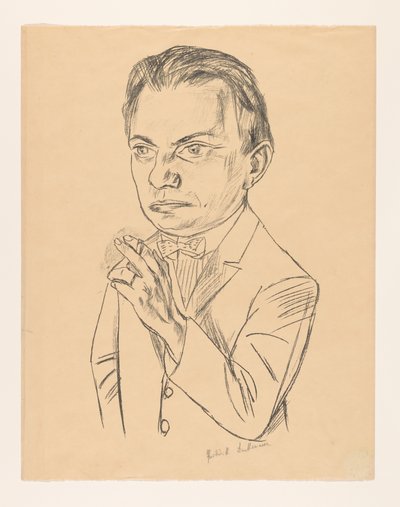 Omakuva savukkeella tekijältä Max Beckmann (signed by artist)
