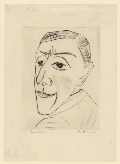 Näyttelijä N. M. Zeretellin muotokuva (lehti 4 teoksesta: Kolmas Ganymedes-kansio) tekijältä Max Beckmann