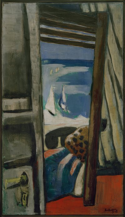 Näkymä merelle, punainen, harmaa, sininen tekijältä Max Beckmann