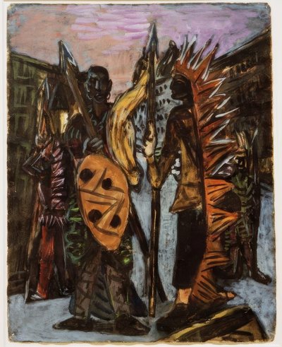 Pojat leikkivät intialaista tekijältä Max Beckmann