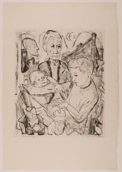 Perhekohtaus (Beckmann Family), levy 2 portfoliosta "Faces" tekijältä Max Beckmann