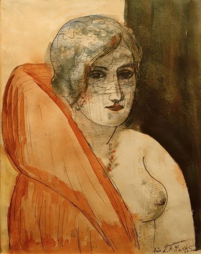 Nainen turkissa tekijältä Max Beckmann