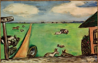 Vihreä niitty lehmien kanssa tekijältä Max Beckmann