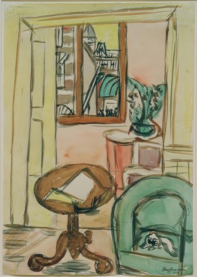 Sisustus pyöreällä pöydällä tekijältä Max Beckmann