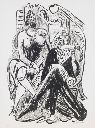 Kuningas ja demagogi, levy 8 portfoliosta "Päivä ja unelma" tekijältä Max Beckmann