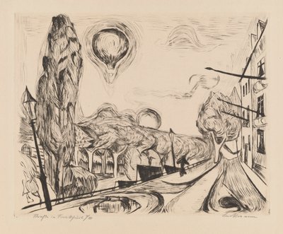 Maisema ilmapallon kanssa tekijältä Max Beckmann