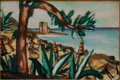 Merimaisema vanhalla linnalla ja agavesilla tekijältä Max Beckmann