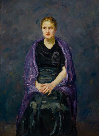 Minna Beckmann-Tube ja violetti huivi tekijältä Max Beckmann