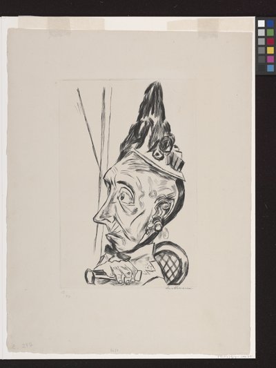 Vanha nainen konepellin kanssa tekijältä Max Beckmann