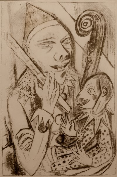 Pierrot naamiolla tekijältä Max Beckmann