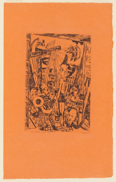 Tafel 5 der Serie: Jährlicher Jahrmarkt tekijältä Max Beckmann