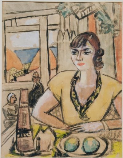Muotokuva Quappista rantakahvilassa tekijältä Max Beckmann