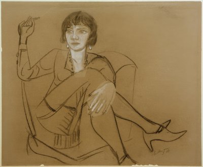 Quappi, tupakoi klubituolissa tekijältä Max Beckmann