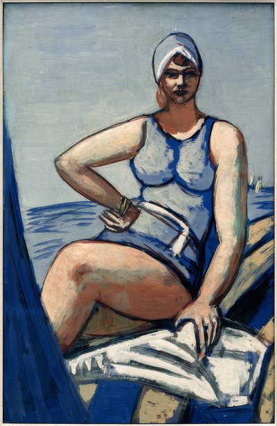 Quappi sinisenä veneessä tekijältä Max Beckmann