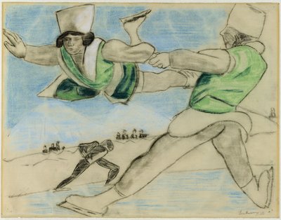 Luistelijat Davosissa tekijältä Max Beckmann