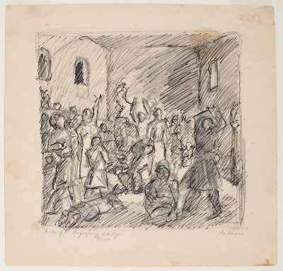 Luonnos Pyhän Hengen vastaanottamisesta tekijältä Max Beckmann