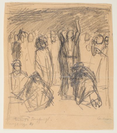 Luonnos vuorisaarnaa varten tekijältä Max Beckmann