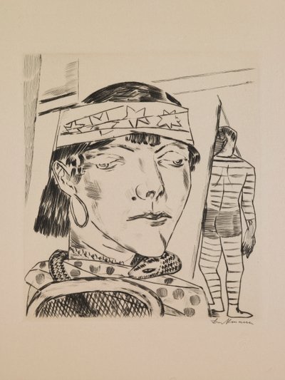 Snake Lady, levy 10 portfoliosta “Vuosimessut” tekijältä Max Beckmann