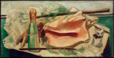 Asetelma vaaleanpunaisella simpukankuorella tekijältä Max Beckmann
